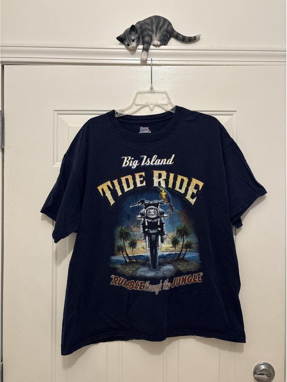 Hanes Men's Navy and Blue Tshirt